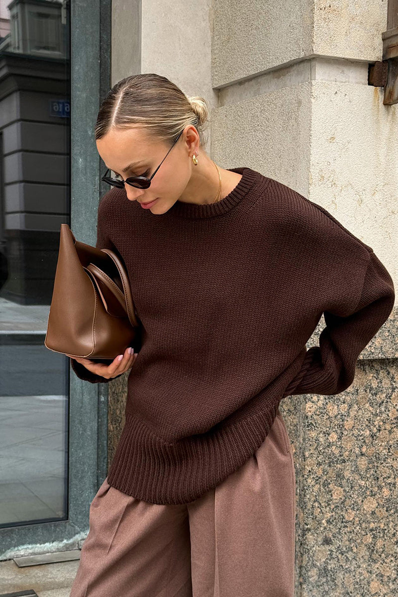Lässiger Oversize Damen Strickpullover