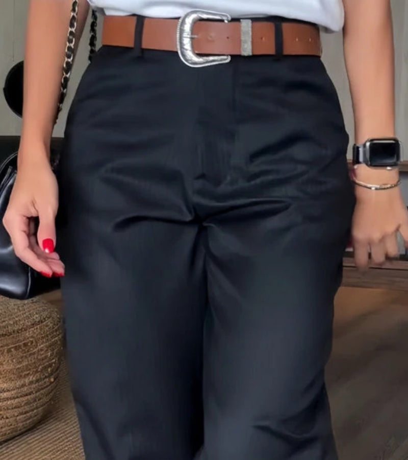 Mathilda Gestreifte Slim-Fit Damen Hose