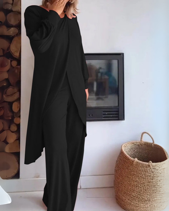Elegantes Damen Zweiteiler-Set Lang