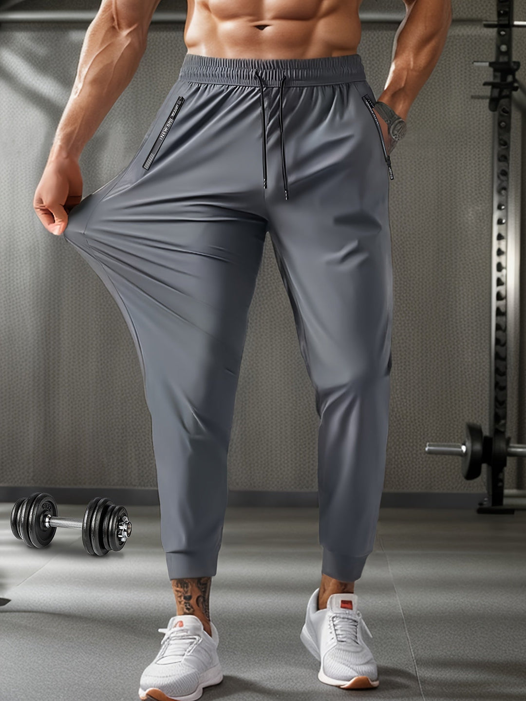 Lässige Herren Jogginghose mit Reißverschlusstaschen