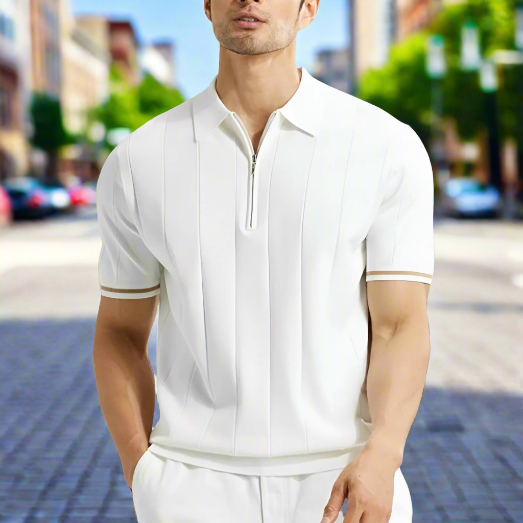 Laurel Men's Polo with Zipper