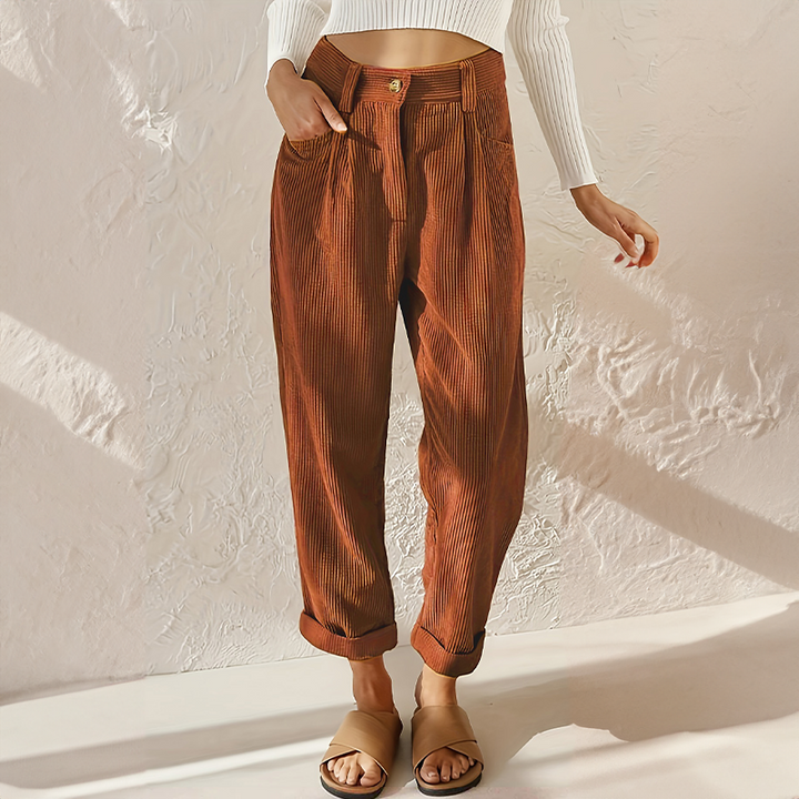 Bequeme Casual Damen Rippenhose