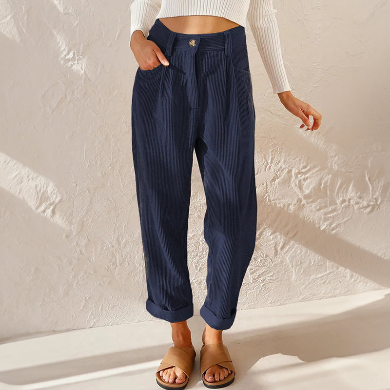 Bequeme Casual Damen Rippenhose