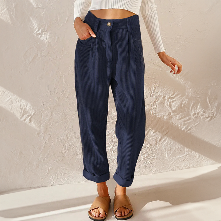 Bequeme Casual Damen Rippenhose