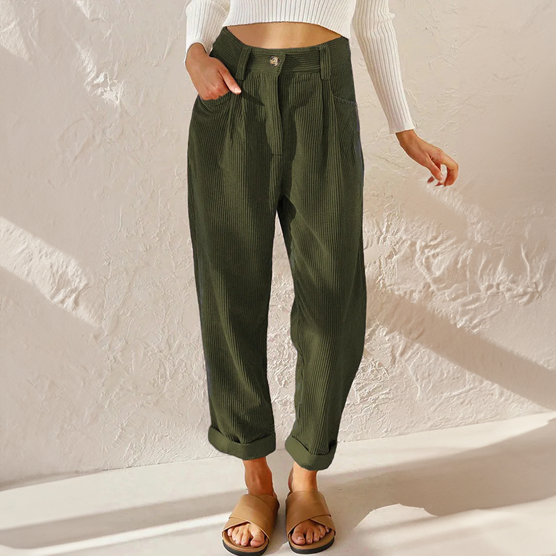 Bequeme Casual Damen Rippenhose