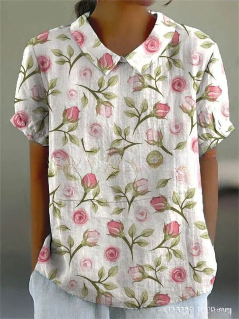 Modisches Blumenprint Damen Hemd