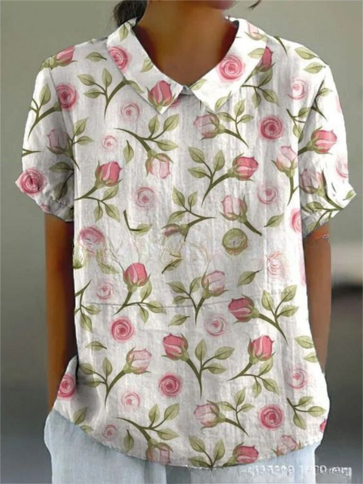 Modisches Blumenprint Damen Hemd