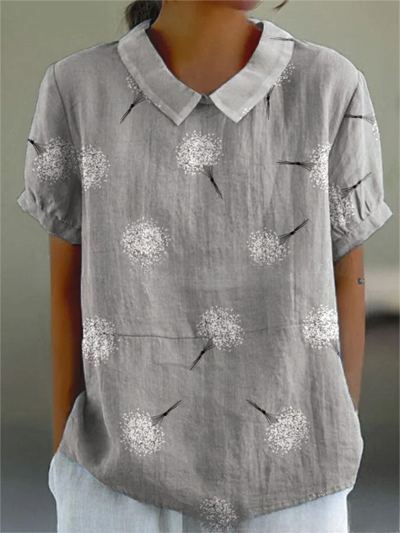 Modisches Blumenprint Damen Hemd