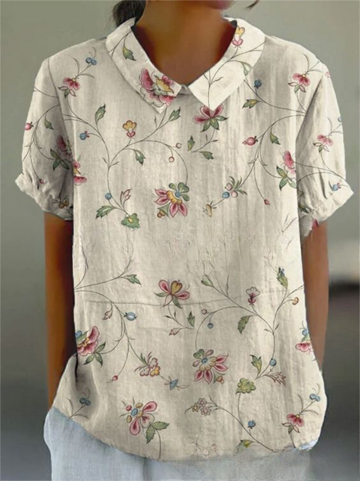 Modisches Blumenprint Damen Hemd