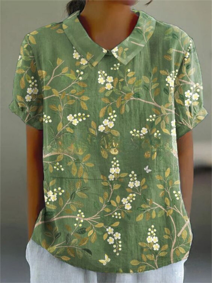 Modisches Blumenprint Damen Hemd