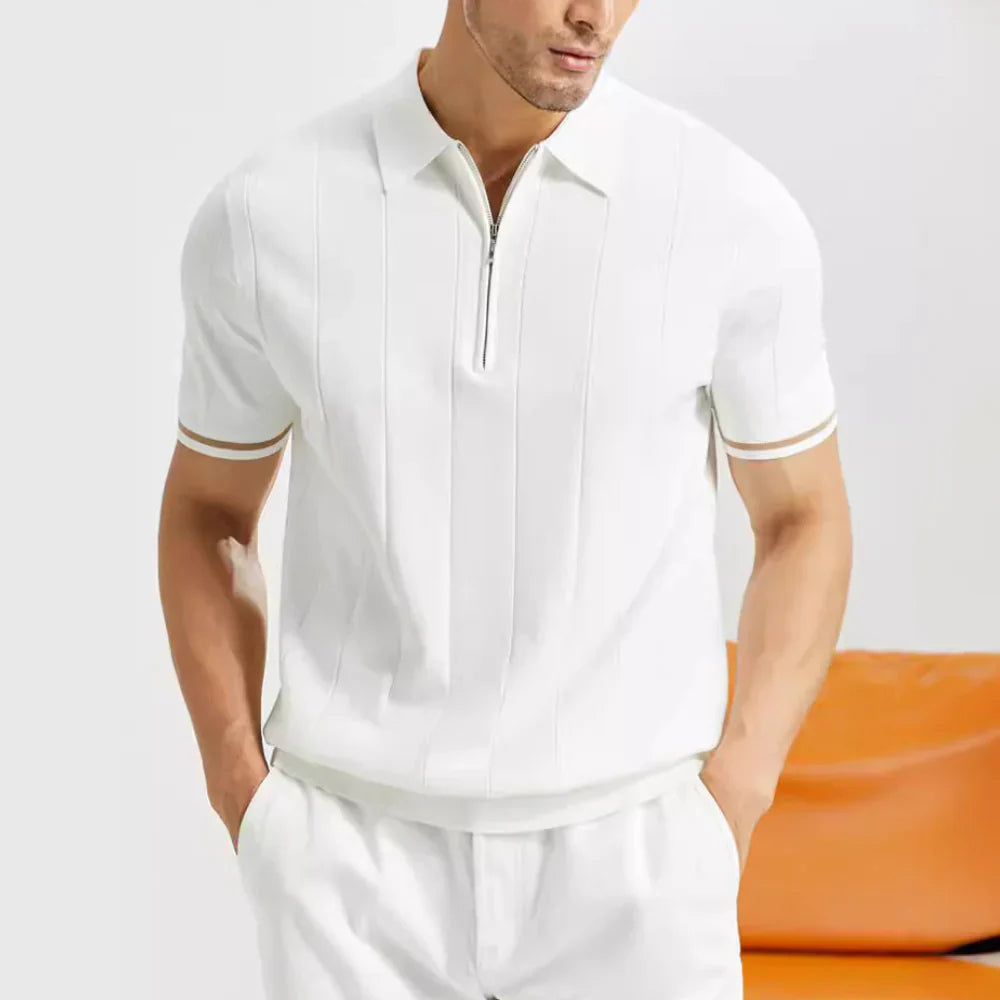 Laurel Men's Polo with Zipper