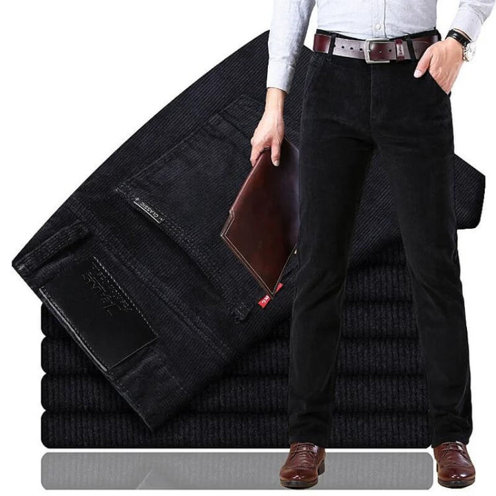 Manuel Klassische Herren Corduroy-Hose