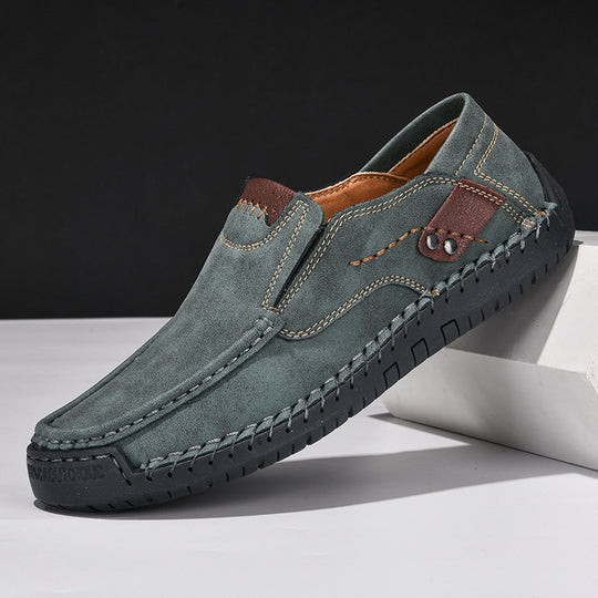Men's Slip-On Loafers with Non-Slip Sole in Leather Look
