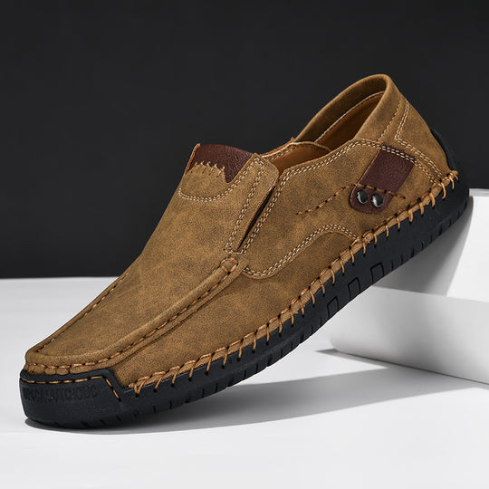 Men's Slip-On Loafers with Non-Slip Sole in Leather Look