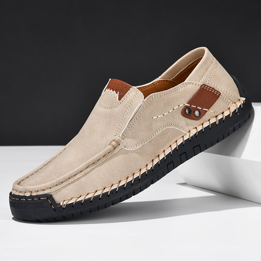 Men's Slip-On Loafers with Non-Slip Sole in Leather Look
