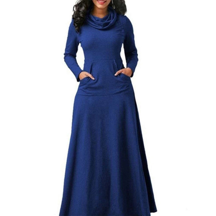 Elegantes Langarm Damen Maxikleid