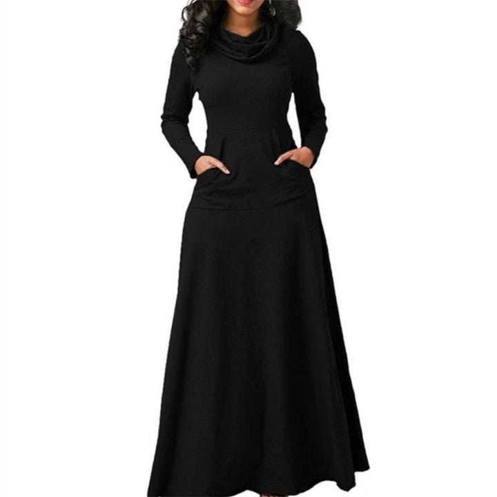 Elegantes Langarm Damen Maxikleid