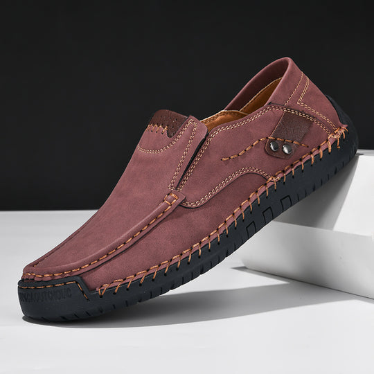 Men's Slip-On Loafers with Non-Slip Sole in Leather Look