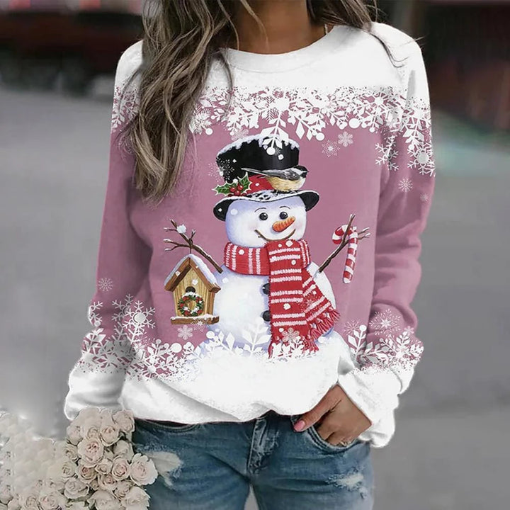 Festlicher Damen Weihnachtspullover mit Schneemann