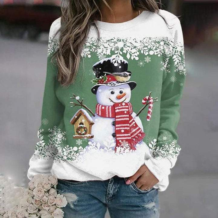 Festlicher Damen Weihnachtspullover mit Schneemann