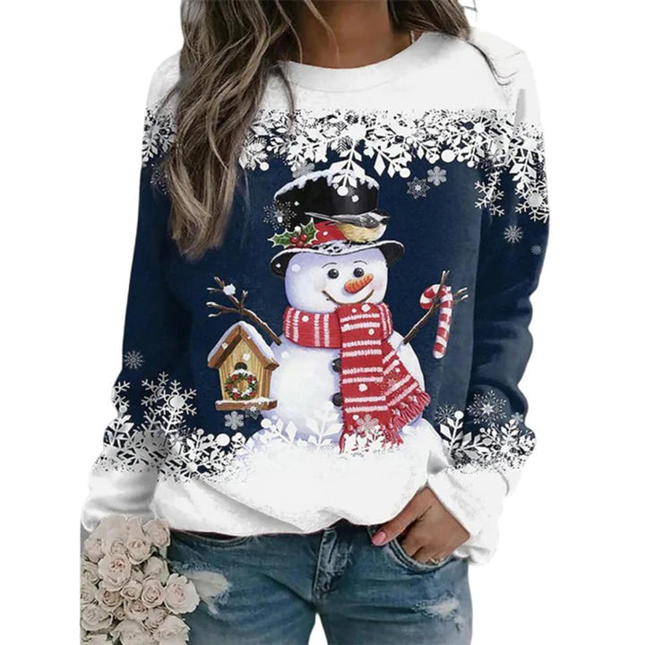 Festlicher Damen Weihnachtspullover mit Schneemann