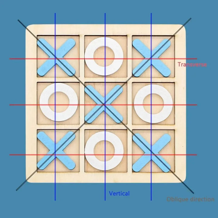 Klassisches Damen Tic Tac Toe Holzbrettspiel