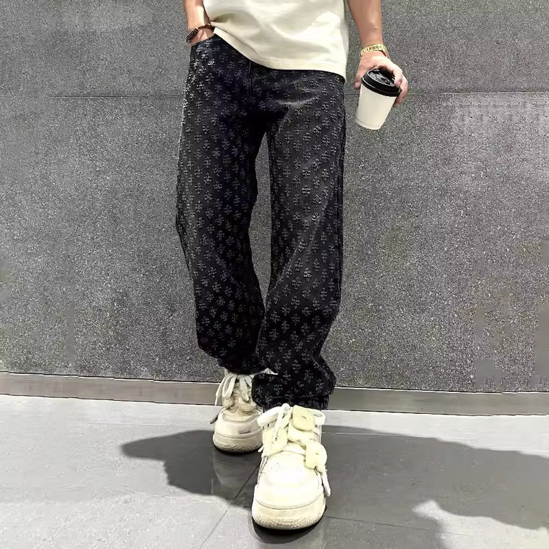 Modische Jacquard Herren Jeans