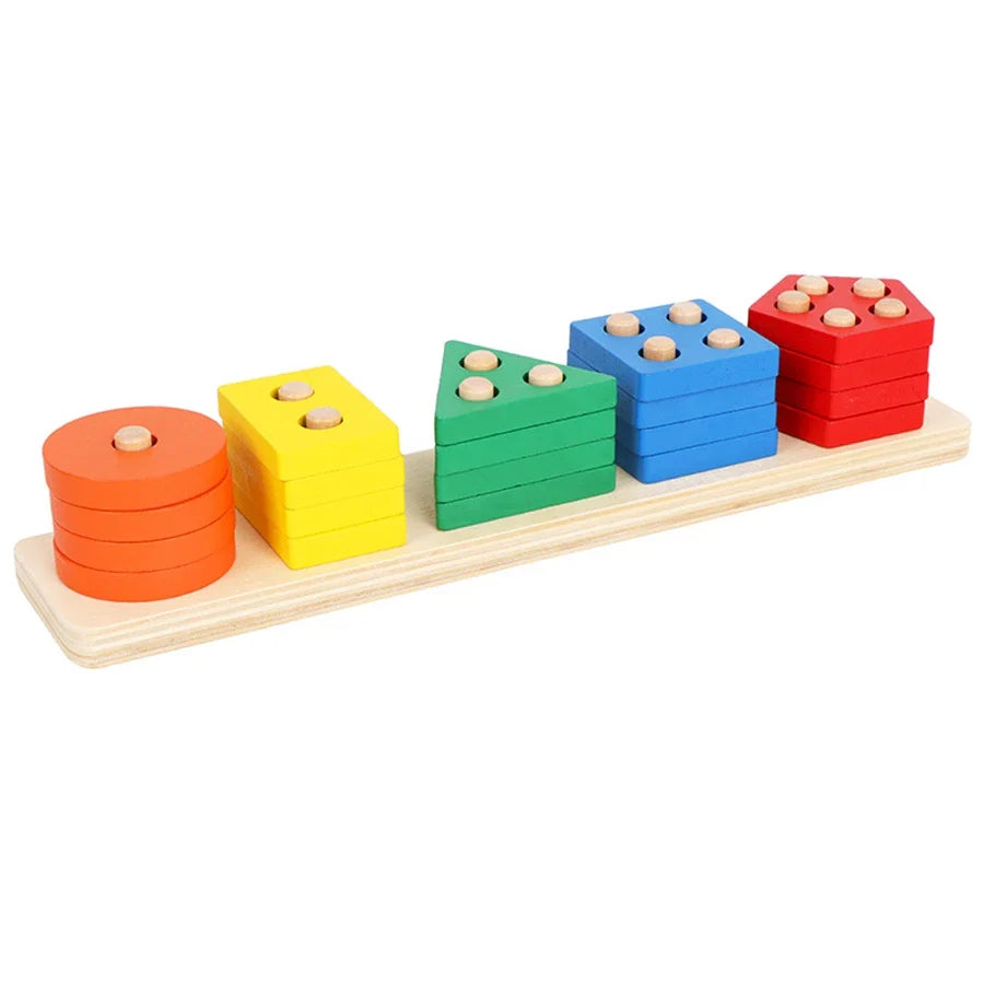 Wooden Stacking Toy Puzzle for Toddlers and Kids