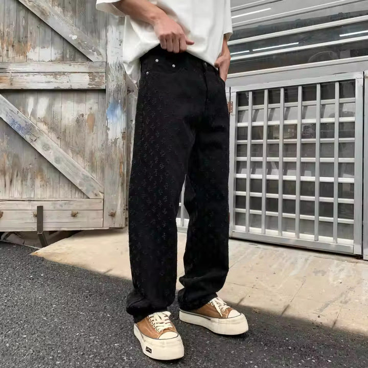 Modische Jacquard Herren Jeans