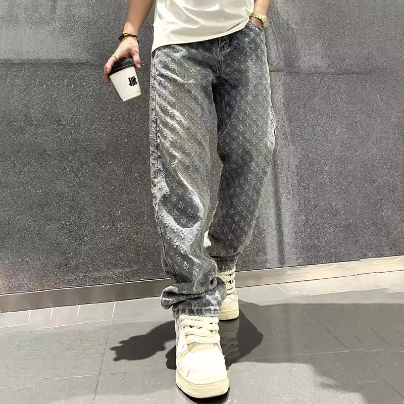 Modische Jacquard Herren Jeans