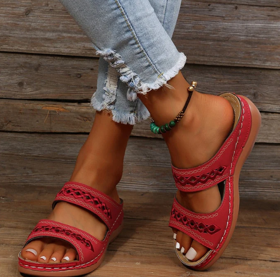 Bequeme Ergonomische Damen Sandalen mit offener Zehenpartie