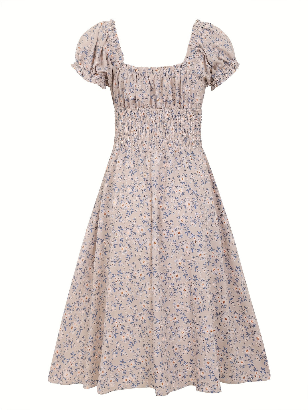 Modisches Damen Midi-Kleid mit Blumenmuster