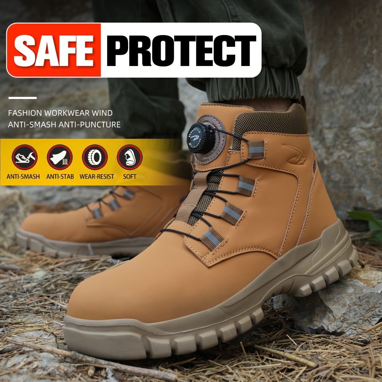 Rolf Steel Toe Safety Shoes for Men