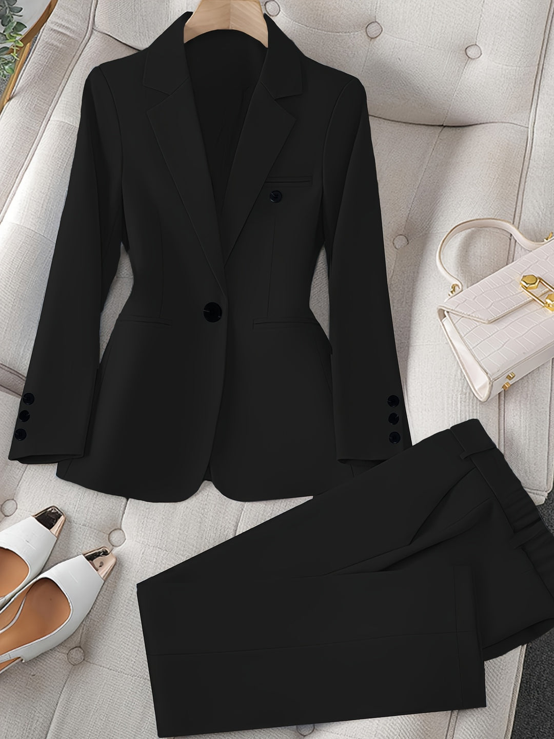 Elegantes Damen Blazer-Hosen-Set