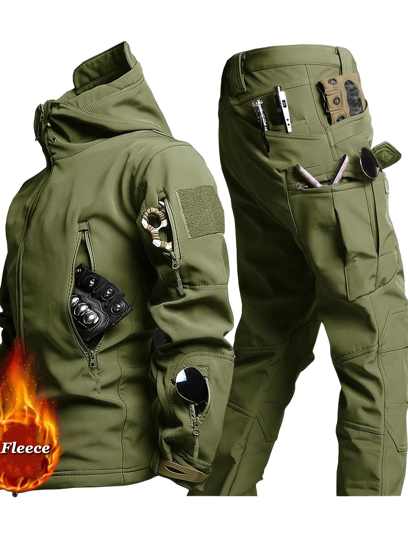 Men's Two-Piece Softshell Outdoor Suit