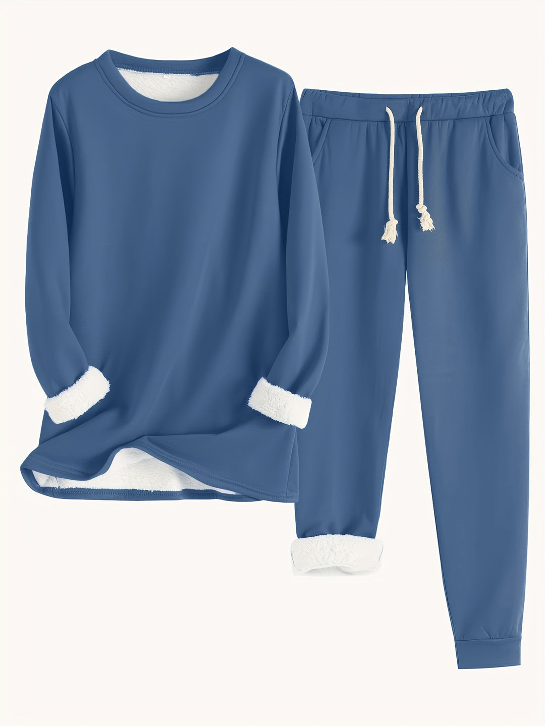 Kuschelig warmes Damen Fleece-Set zweiteilig lang