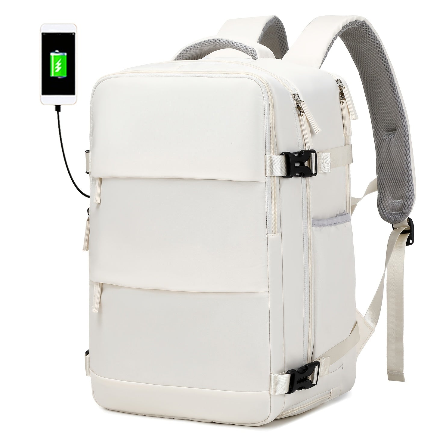 Travel Backpack with Shoe Compartment, Laptop Compartment, and Adjustable Straps