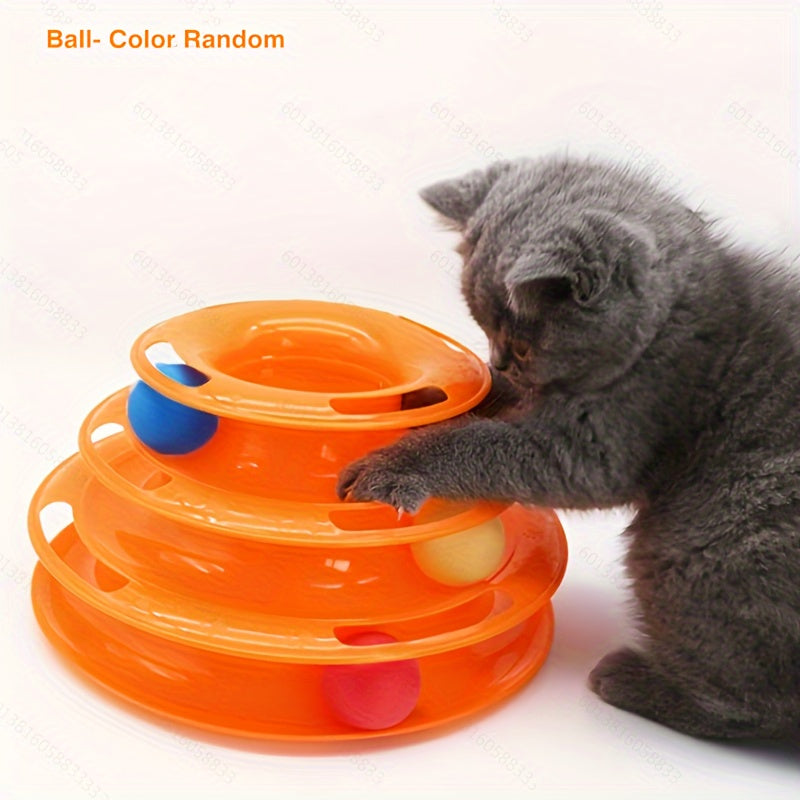 Interactive Cat Toy Tower with Spinning Balls