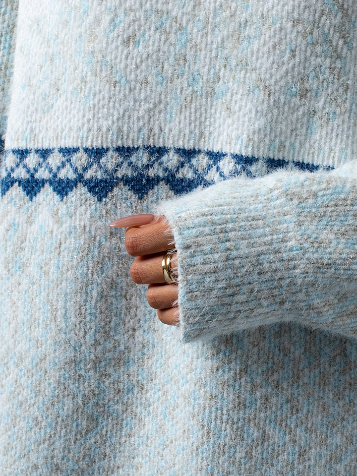 Gemütlicher Damen-Pullover mit Schneeflocken-Muster