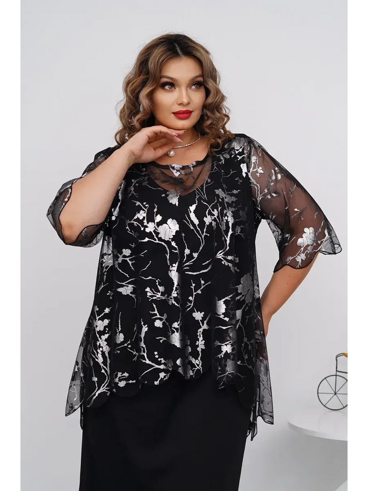 Elegante Damen Bluse mit Blumendruck