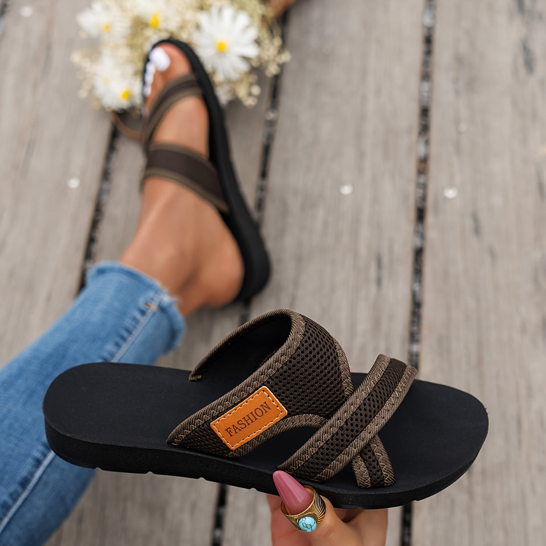 Bequeme Damen Flachschuhe mit Kreuzriemen