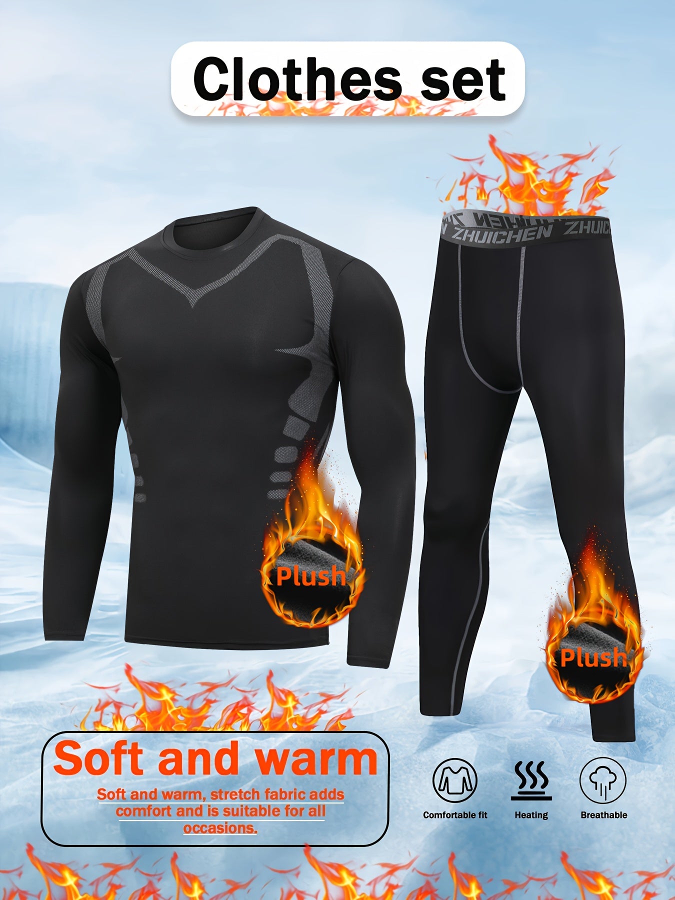 Men's Warm Two-Piece Thermal Set