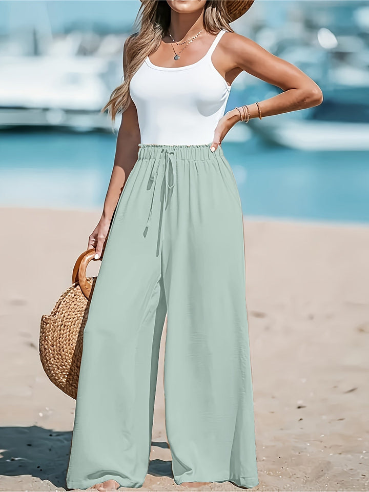 Fließende Weite Damen Palazzo-Hose