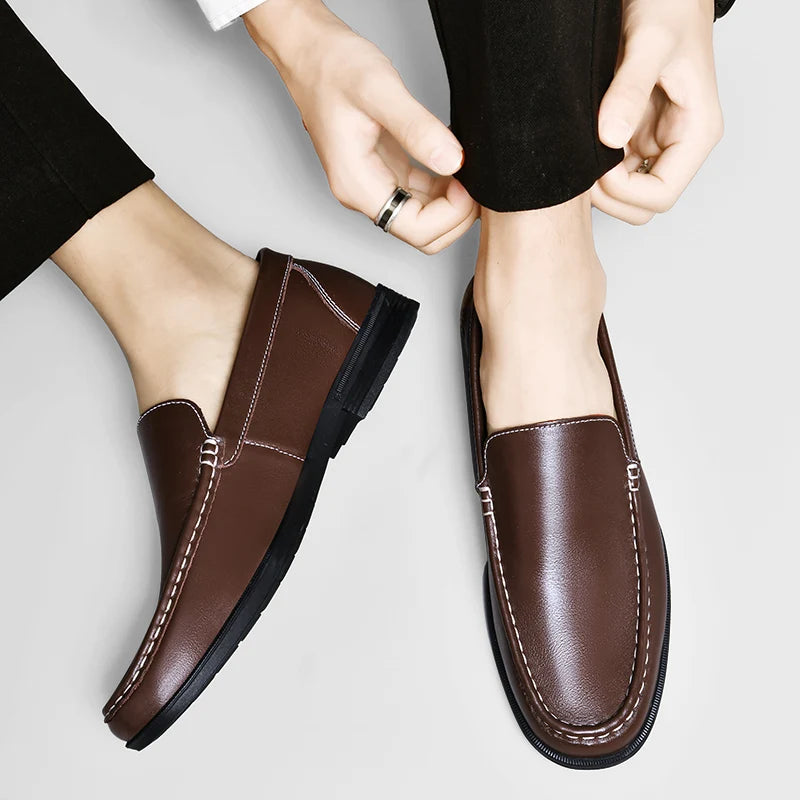 Klassische Echtleder Damen Loafer