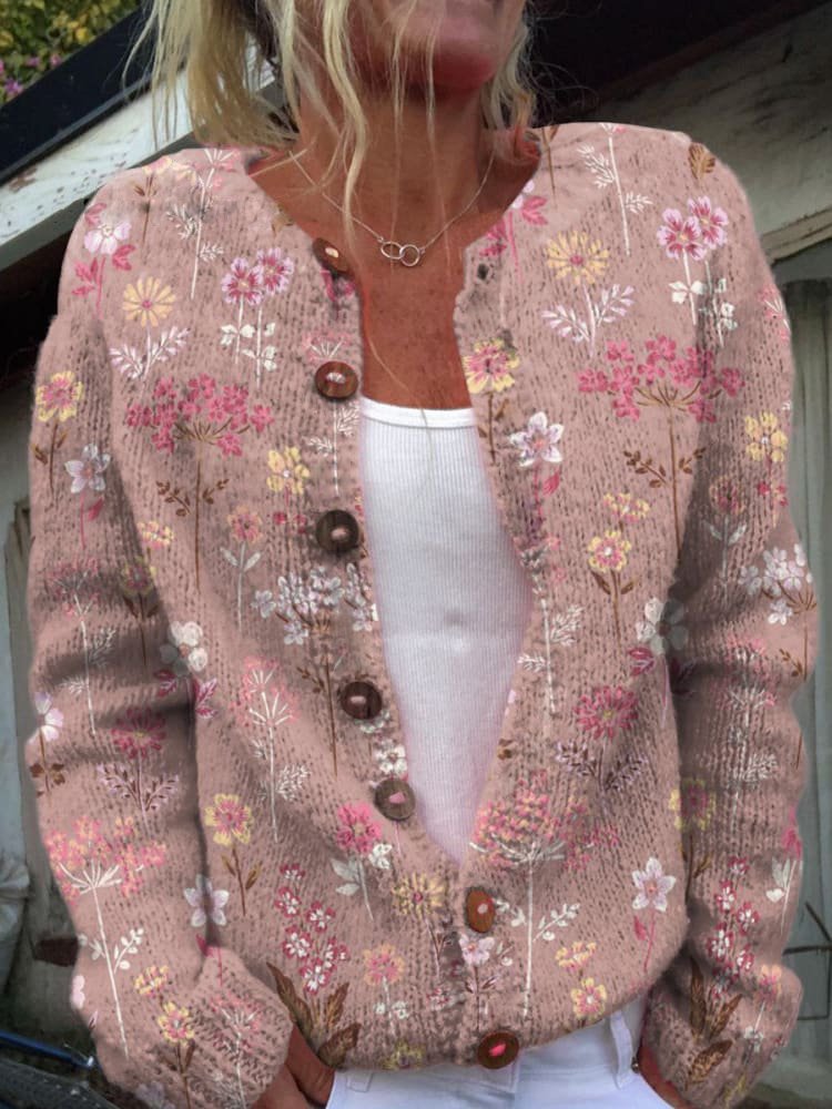 Daisy Chic Modischer Damen Blumen-Cardigan
