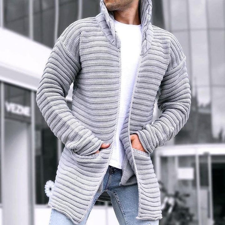 Manuel Stylischer Herren Strickjacke mit Stehkragen