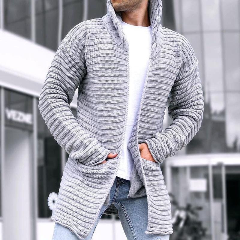 Manuel Stylish Men's Cardigan with Stand Collar