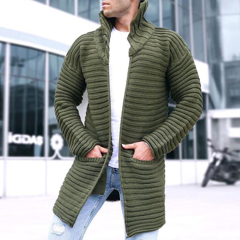 Manuel Stylischer Herren Strickjacke mit Stehkragen