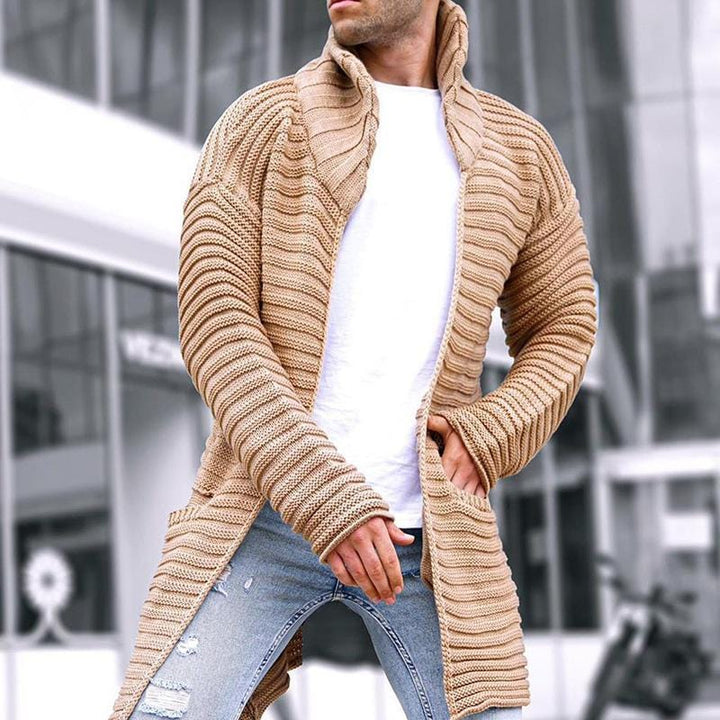 Manuel Stylischer Herren Strickjacke mit Stehkragen