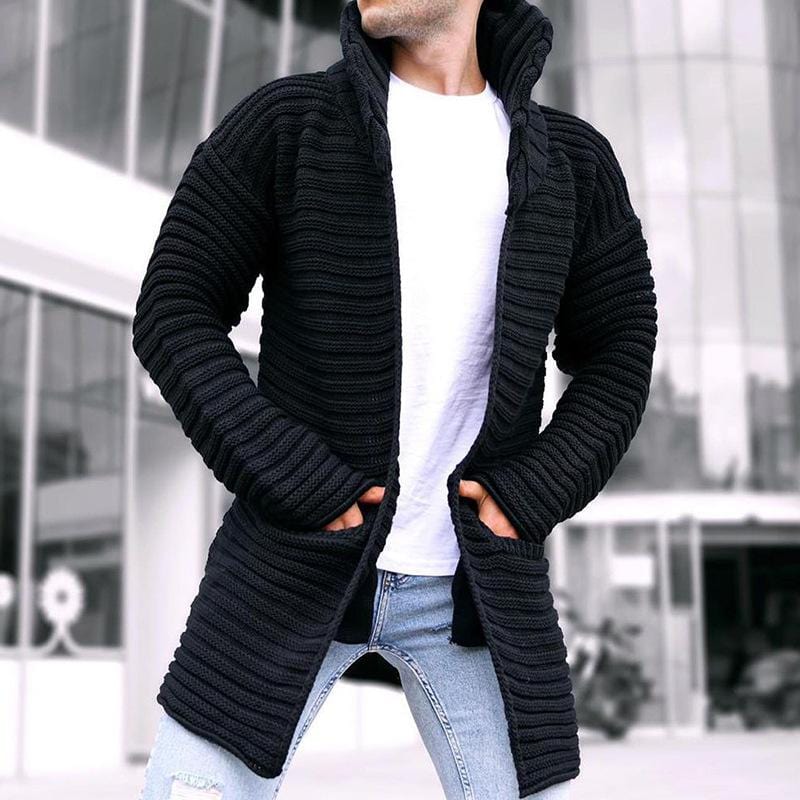 Manuel Stylischer Herren Strickjacke mit Stehkragen